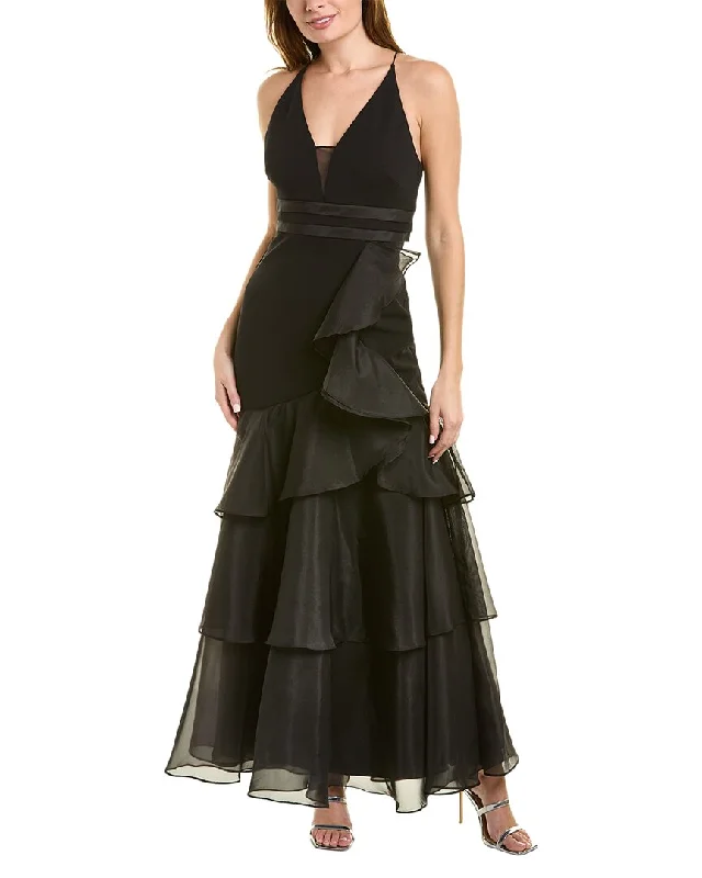 Sporty Fashion Offers Romantic Detailing Aidan Mattox Mermaid Gown