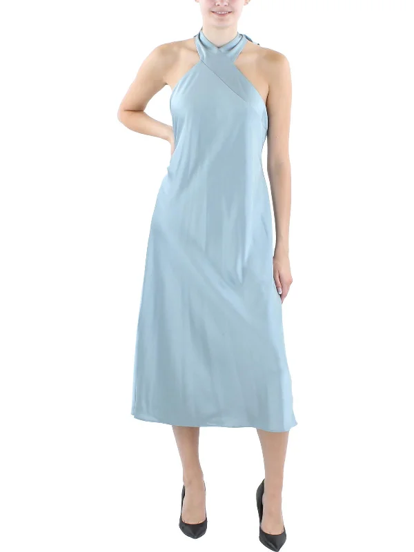 Seize Bargains Subtle Sophistication Womens Satin Halter Cocktail And Party Dress