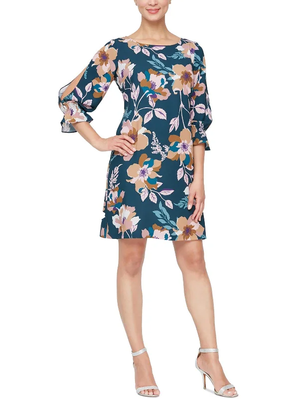 Catch Every Fashion Trend Formal Outfit Womens Floral Print Polyester Shift Dress