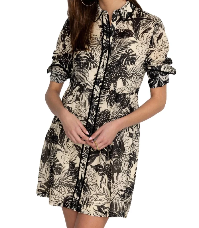 Comfort Meets Fashion Soft Textures Piping Shirt Dress In Paolina