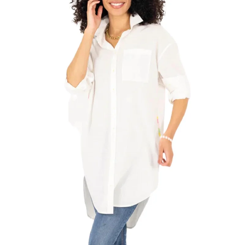 Unleash Your Style Classic Appeal Eva Shirt Dress In White