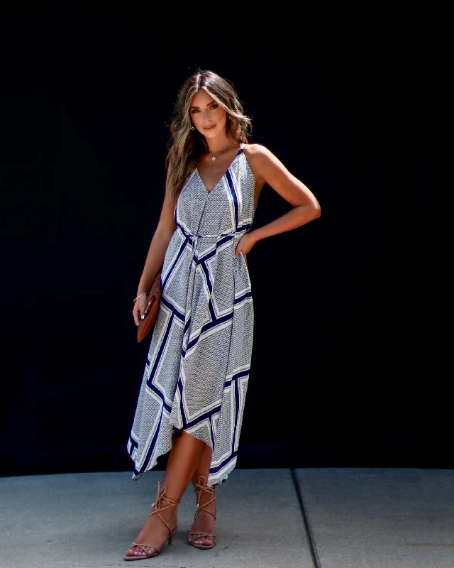 Explore What'S New Effortless Sophistication Gerritsen Printed Tie Waist Midi Dress