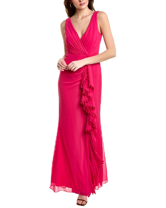 Edgy Fashion Deals Luxe Layering Badgley Mischka Pom Pom Gown