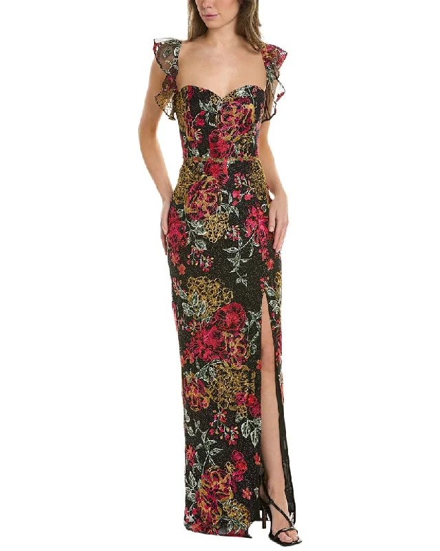 Luxury Fashion Contemporary Chic Marchesa Notte Sweetheart Column Gown