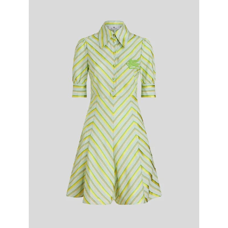 Unleash Your Trend Driven Style Modern Glamour SHIRT DRESS WITH DEGRADÉ STRIPES