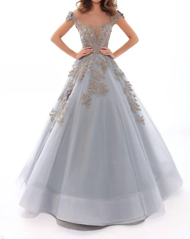 Budget Friendly Chic Sophistication Ball Gown In Cloudy Blue