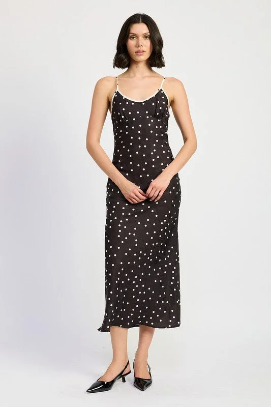 Hurry Before It'S Gone Romantic Flair Hot Girl Dotti Chic Polka Dot Midi Dress In Black