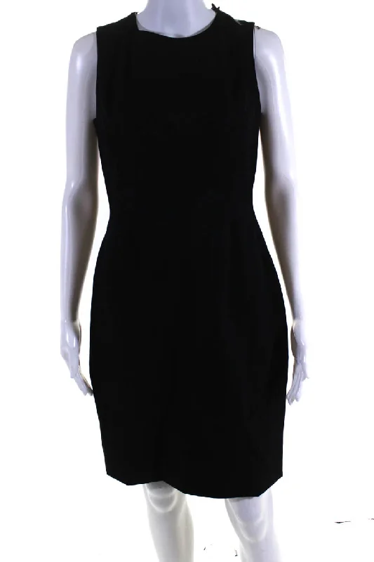 Insane Discount Onslaught Classic Charm Versace Womens Woven Front Sleeveless Sheath Dress Black Wool