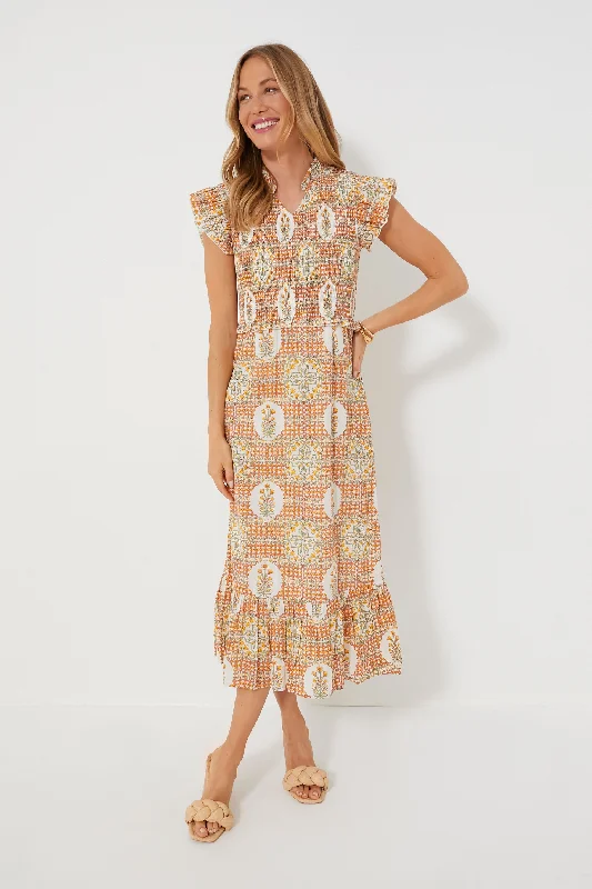 Timeless Style Promotions Vintage Charm Floral Medallion Blakely Midi Dress