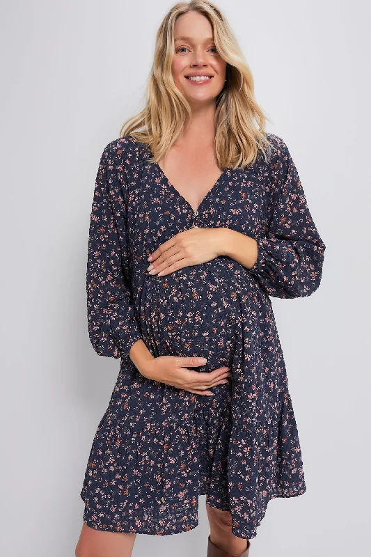 Clearance Sale, All Cheap Save on Classic Elegant Styles Navy Poetry Floral The Kelsey Dress