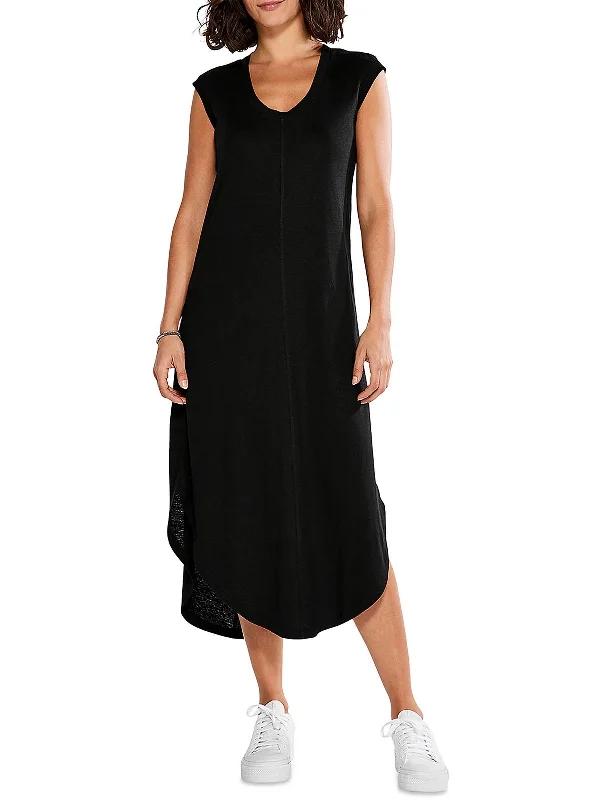 The Latest Fashion Trends Formal Outfit Womens Scoop Neck Long T-Shirt Dress