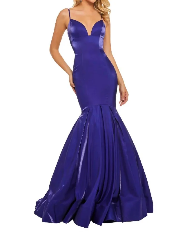 Ends Soon Formal Outfit Strapless Satin Prom Dress In Dark Purple