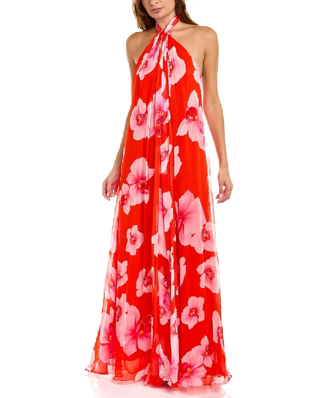 Classy Style Discounts Rustic Countryside Charm Look Halston Donna Chiffon Halter Gown