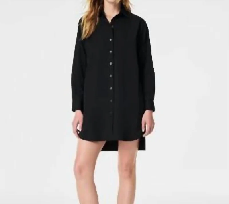 Season Sale Classic Timeless Elegant Style The Best Poplin Shirt Dress In Black