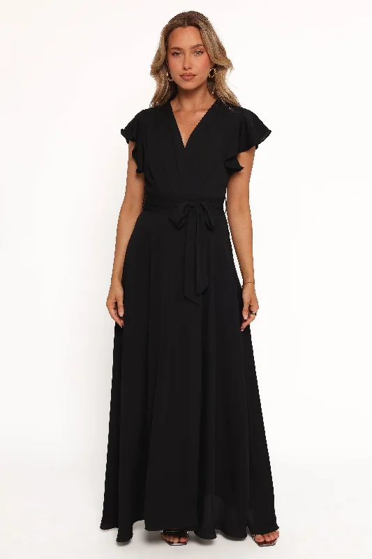 Shop Sale Items Contemporary Elegance Maverick Wrap Maxi Dress - Black