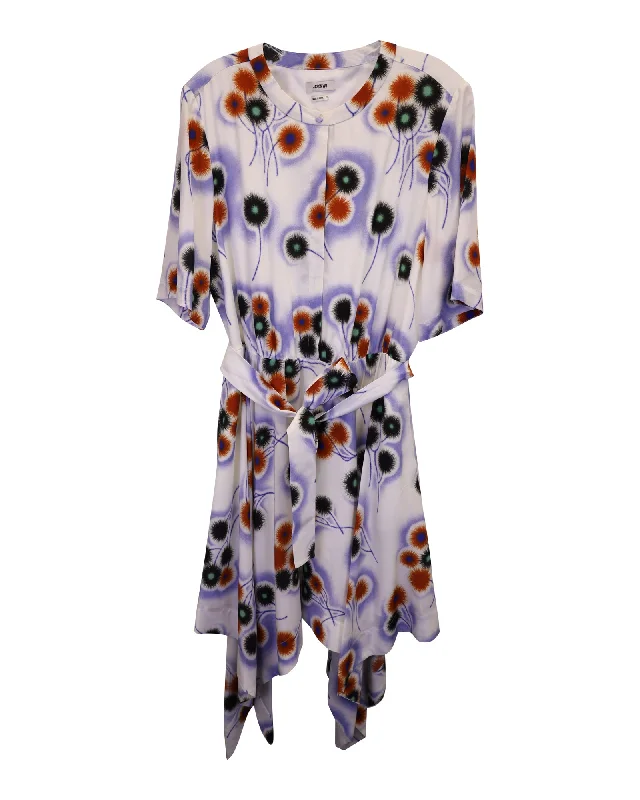 Day-To-Night Styles Romantic Date - Night Ensemble Jason Wu Printed Handkerchief Hem Shirt Dress in Multicolor Silk