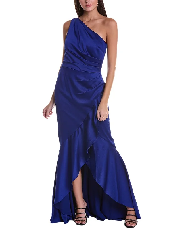 Fall Sale, Prices Drop Elegant Ensemble Teri Jon by Rickie Freeman Hammered Satin Gown