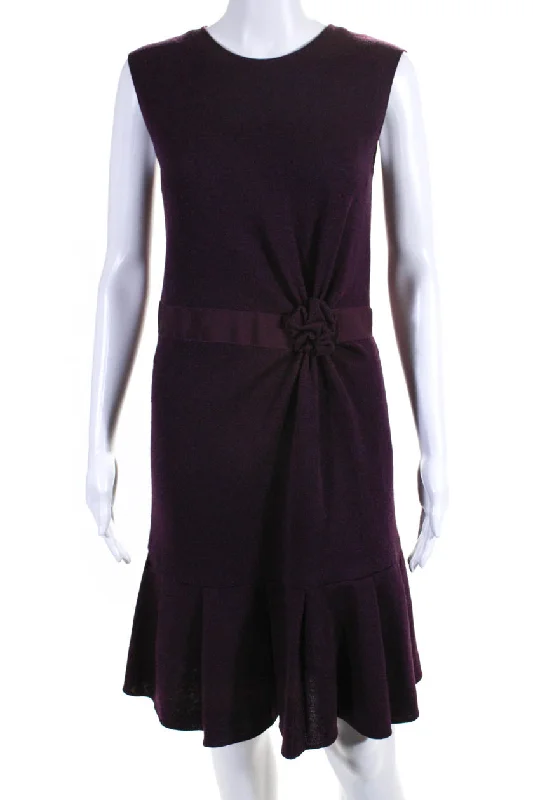 Embrace New Fashion Feminine Flow Giambattista Valli Womens Sleeveless A Line Sweater Dress Purple