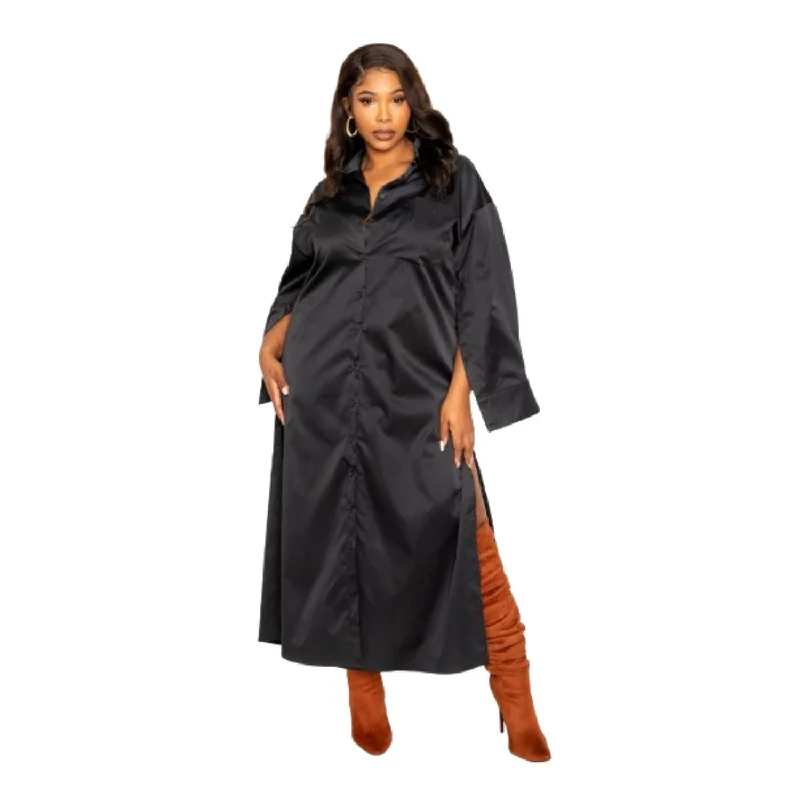 Exclusive Discount Seasonal Trend Cape Sleeve Shirt Dress