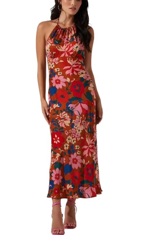 Sale Event, Prices Rock Effortless Sophistication Talitha Dress In Rust Pink Floral