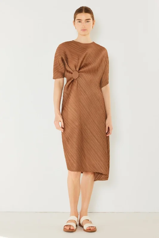 Chic And Edgy Statement Piece Hot Girl Marina West Pleated Dolman Sleeve Midi Dress