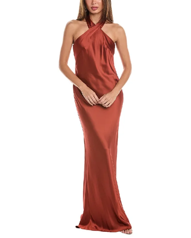 Massive Selection Sale Charming Silhouette Lovely Satin Halter Gown