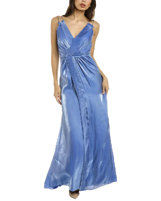 Sophisticated Street Style Offers Art Deco Geometric Pattern Look Theia Maya Column Gown