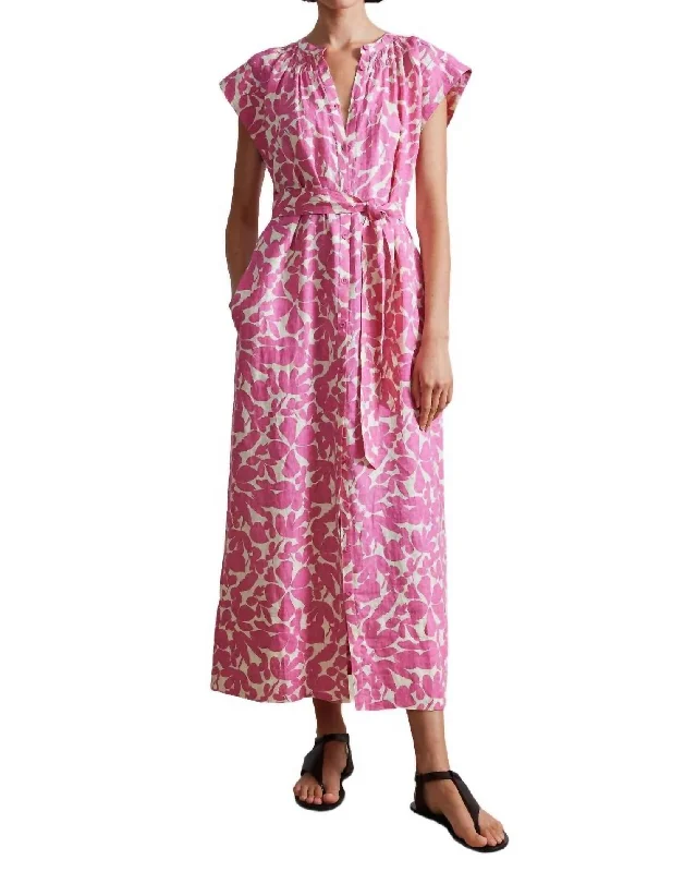 Fresh Styles, Fresh Deals Polished Finish Mirada Tank Maxi Dress In Pink Burst Floral