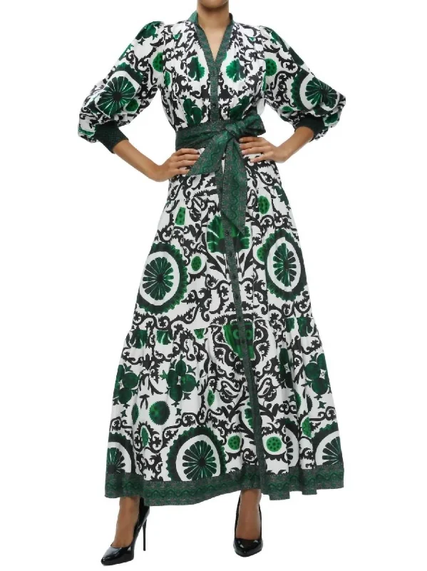 Clearance Event Sophisticated Cut Cora Volume Tiered Shirt Dress In Monarch Light Emerald Medium