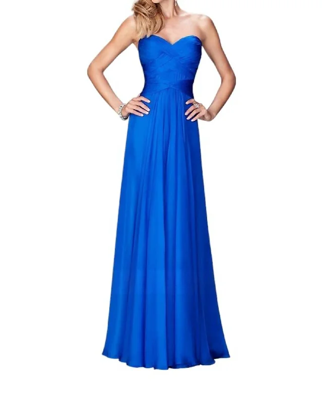 Unleash Your Fashion Feminine Elegant Prom Gown With Double Strap Back In Electric Blue