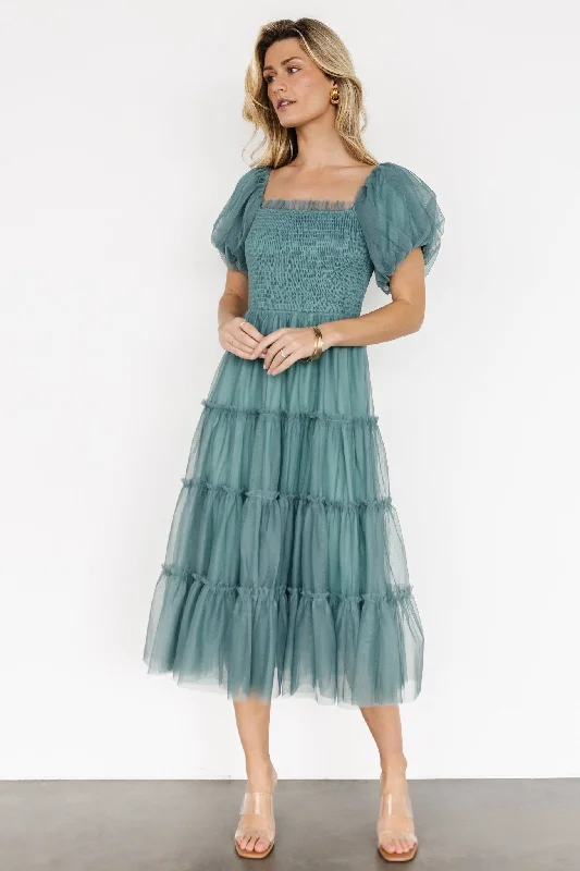 Embrace New Fashion Final Clearance Liv Tulle Midi Dress | Eucalyptus