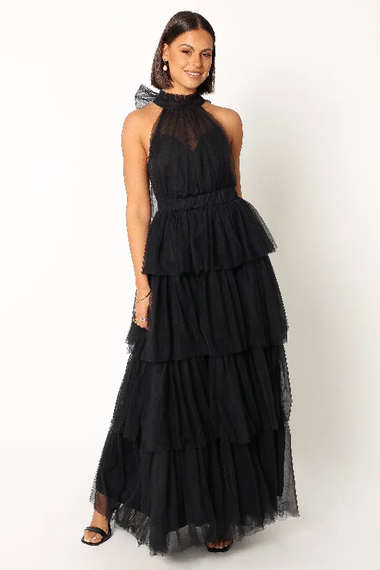 Romantic Fashion Discounts Today Only Frances Halterneck Maxi Dress - Black