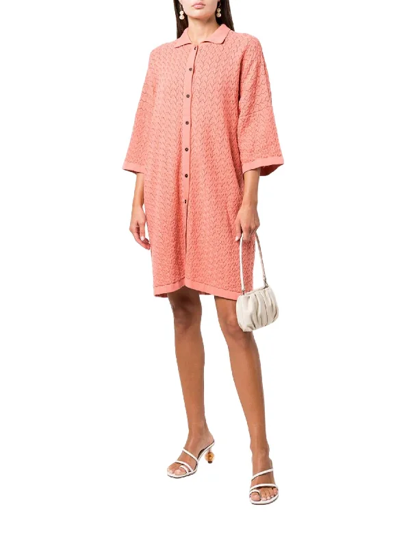 Luxury Fashion Discounts Elegant Attire Lace Shirt Dress In Burnt Coral