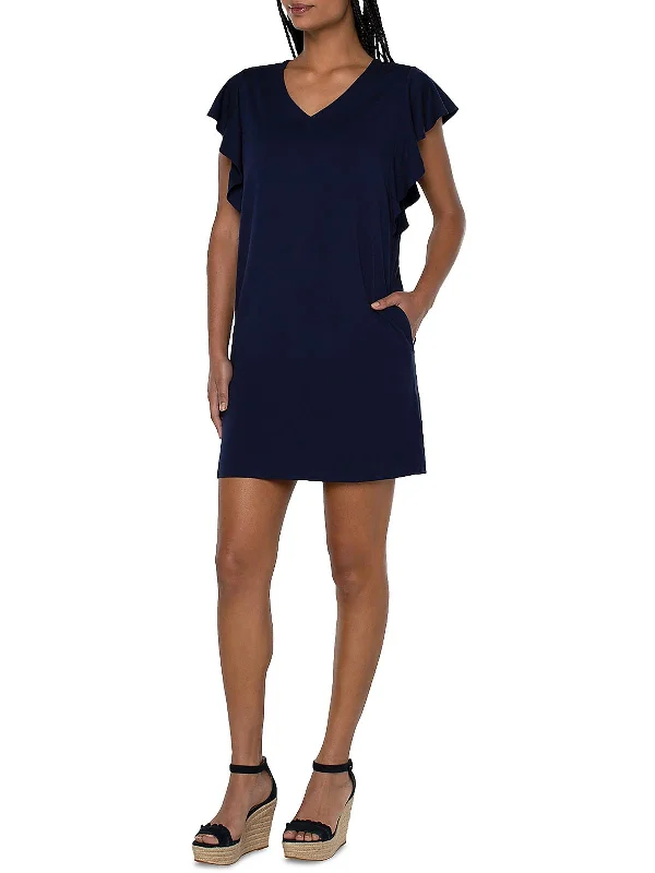 On-Trend Fashion Offers Effortless Style Juniors Womens Crewneck Mini T-Shirt Dress