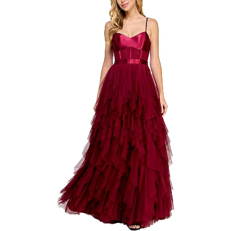 The Good Stuff Dreamy Aesthetic Juniors Womens Satin Formal Evening Dress