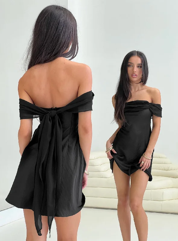 New Season Fashion Preview Sale Polished Finish Adoration Mini Dress Black