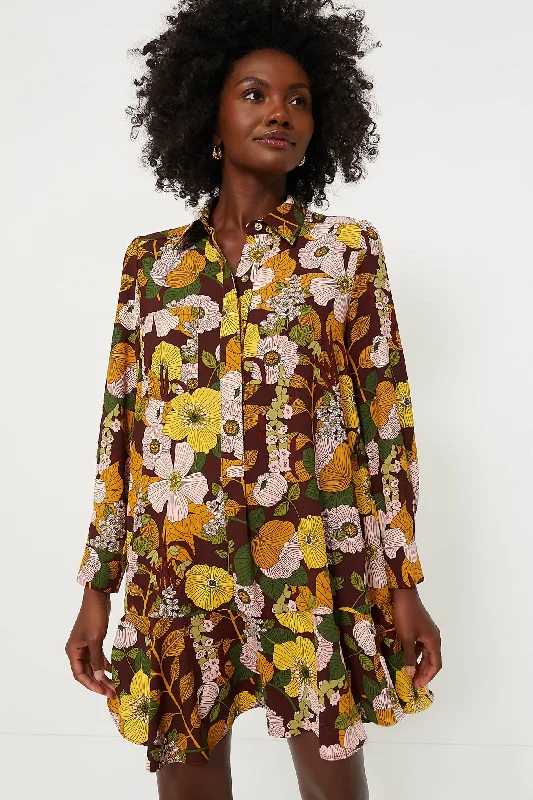 Embrace New Fashion Effortless Grace Fall Florals Crepe Callahan Shirt Dress