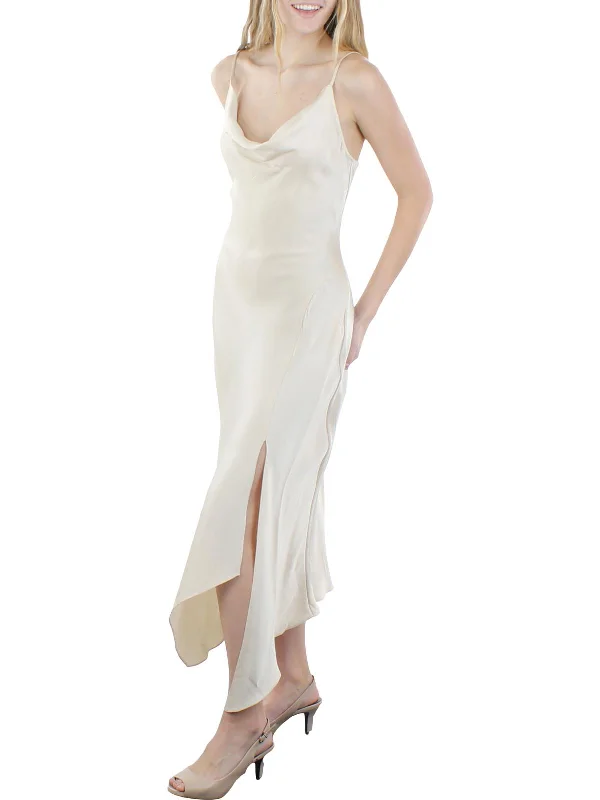 Chic Style, Always In Vogue Fashion-Forward Style Nellie Womens Satin Bias-Cut Slip Dress