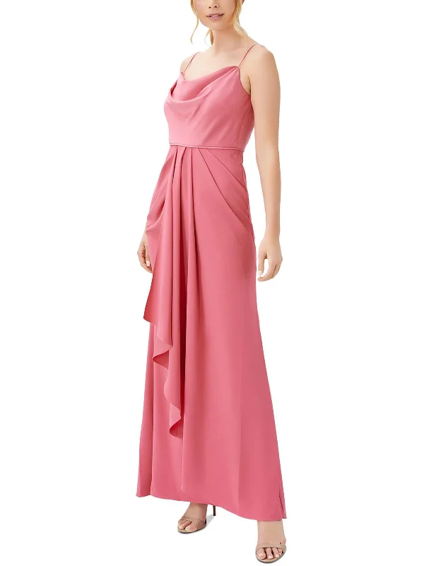 Fashionista Favorites Weekend Special Plus Womens Satin Cowl Neck Evening Dress