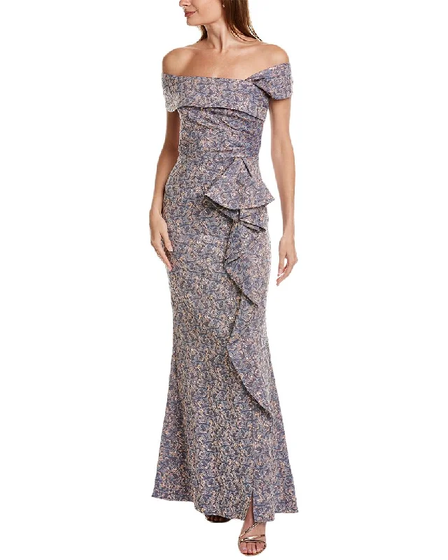 Seasonal Trends Elegant Attire Teri Jon by Rickie Freeman Jacquard Gown