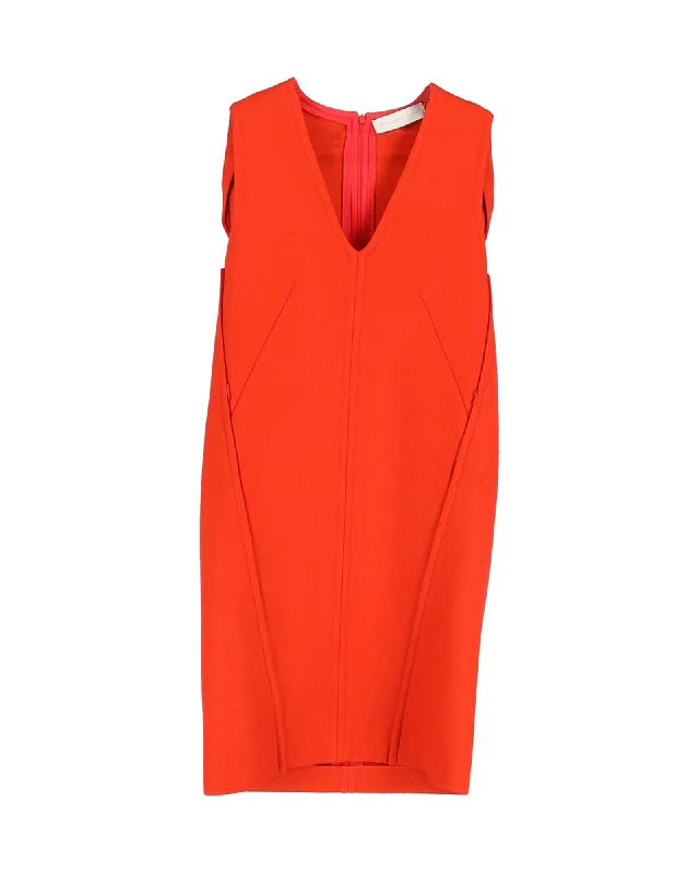 New In This Season Modern Romance Stella McCartney Sleeveless Dress in Orange Lana Vergine