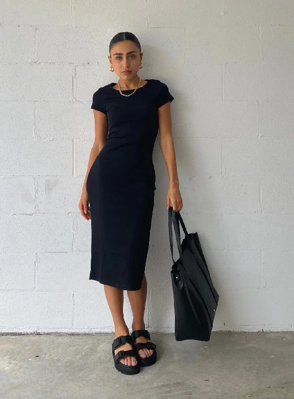 Buy More, Save More Lightweight Fabric The Classic Midi Dress Black