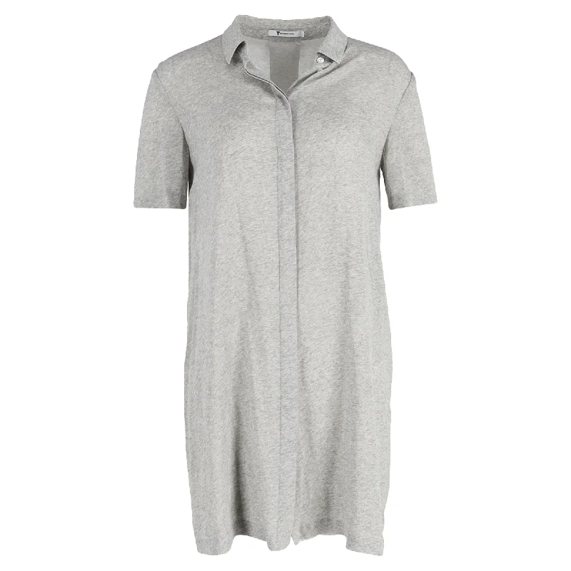 Mega Sale Casual Elegance Alexander Wang Mini Fray Detail Shirt Dress in Grey Cotton