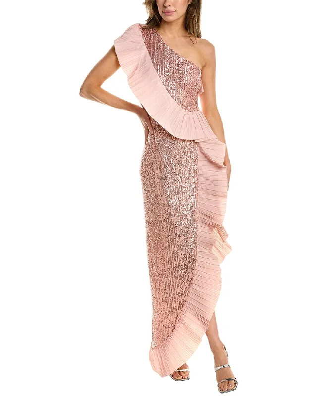 Seize Bargains Romantic Flair One33 Social by Badgley Mishka Sequined One-Shoulder Gown