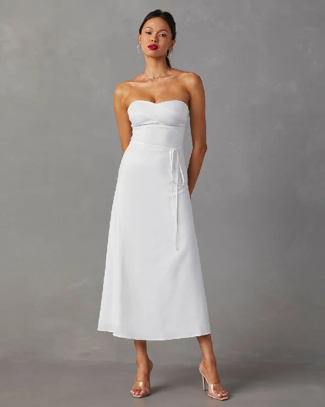 Hot Brand Discounts Vintage Retro Party Wear Milos Strapless Midi Dress