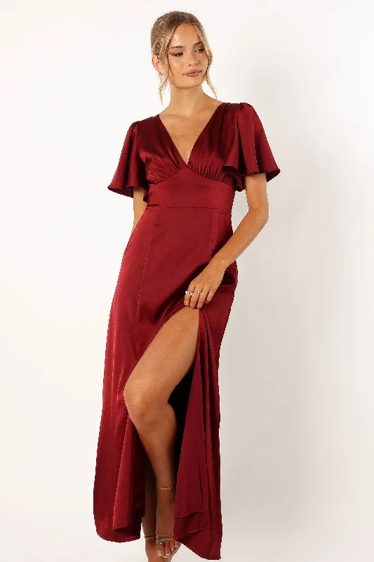 Explore What'S New Vintage Charm Casper Maxi Dress - Wine