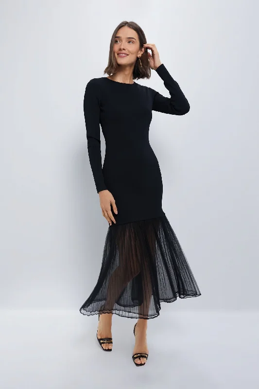 Crazy Discounts, Hurry Up Refined Look Black Knit Gwendolyn Maxi Dress