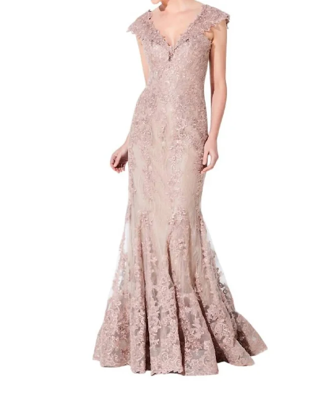 Stay Ahead In Style Timeless Elegant Lace Mermaid Gown In Rose