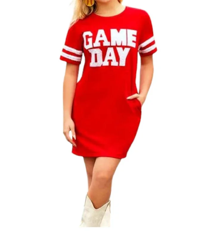 Sophisticated Style Offers Formal Outfit Game Day Sequin Shirt Dress In Red