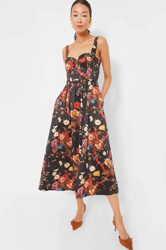 Comfortable Chic Feminine Allure Baroque Floral Maria Dress